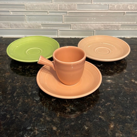 Fiesta Kitchen Fiesta Ware Stick Handle Cup And Saucer Set 2 Extra